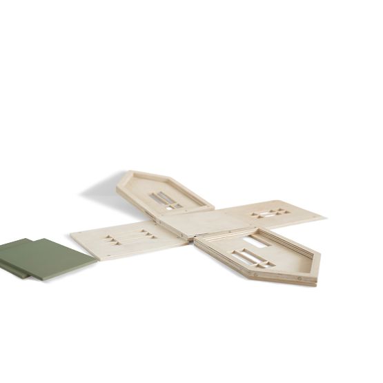 Magnetyczny drewniany dom Montessori - khaki