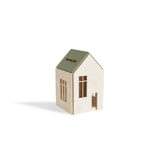 Magnetyczny drewniany dom Montessori - khaki