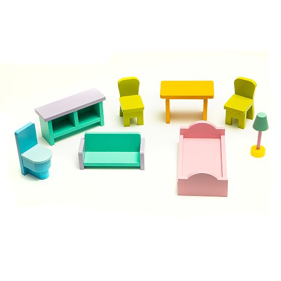 Drewniany domek dla lalek z windą Melissa