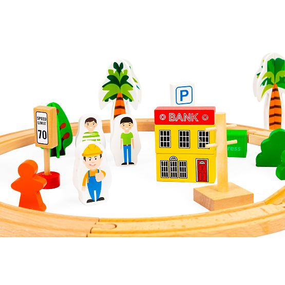 Drewniany pociąg 74 elementy ECOTOYS