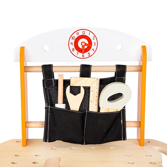 Drewniany warsztat dla dzieci z narzędziami