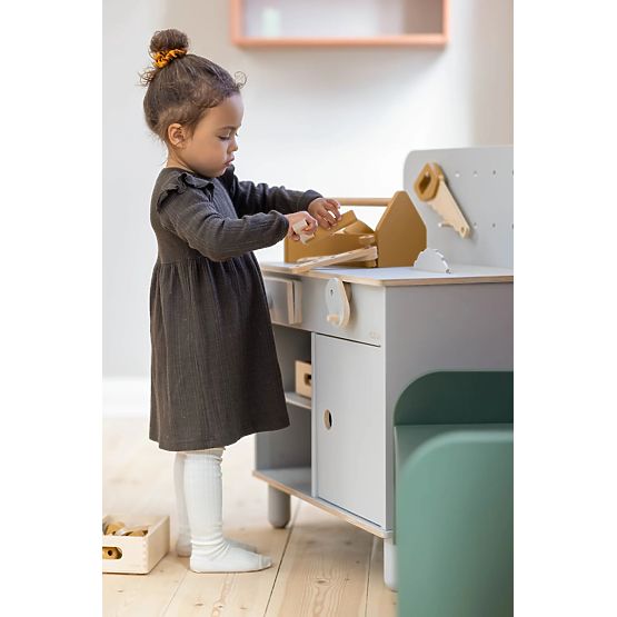 Drewniany warsztat Nordic - szary