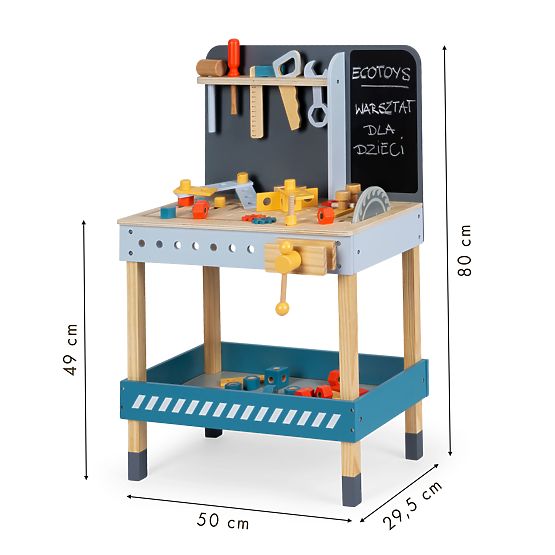 Drewniany warsztat z narzędziami - 47 szt. ECOTOYS