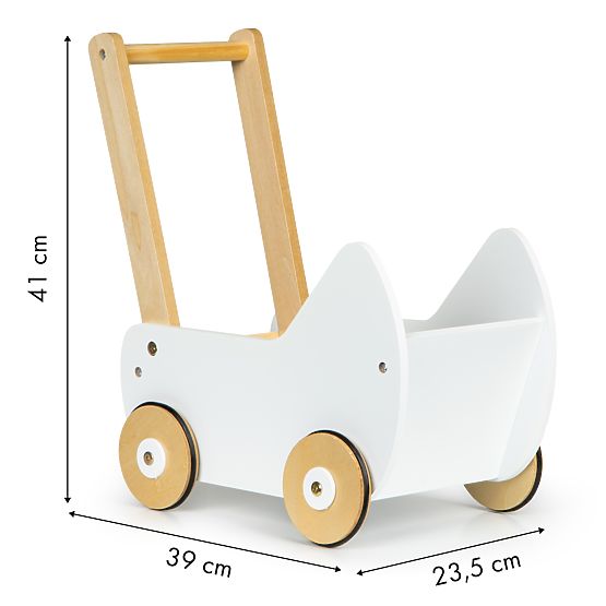 Drewniany wózek dla lalek chodzik ECOTOYS