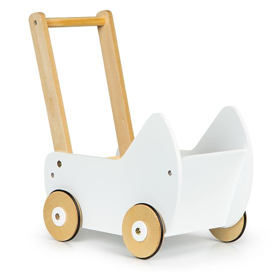 Drewniany wózek dla lalek chodzik ECOTOYS