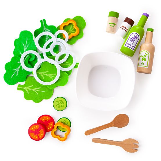 Drewniana sałatka z miską