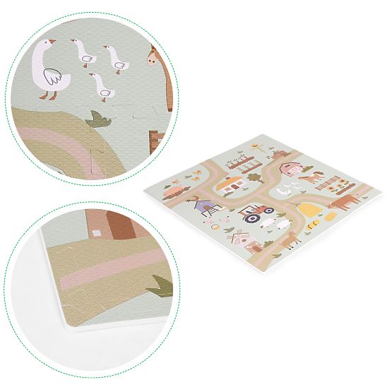 Duża piankowa mata EVA dla dzieci farma 90,5x90,5 cm 21 części ECOTOYS