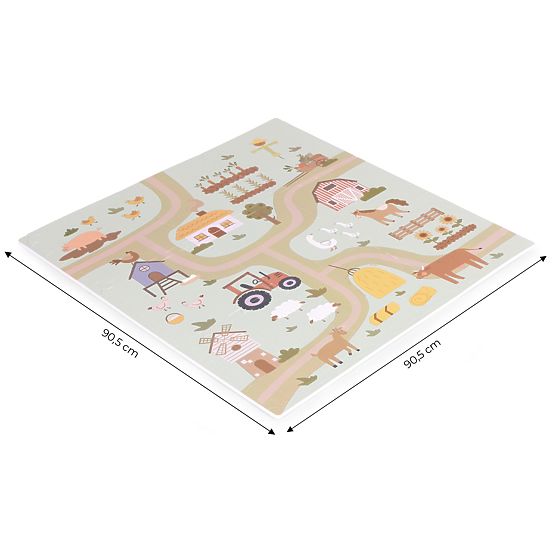 Duża piankowa mata EVA dla dzieci farma 90,5x90,5 cm 21 części ECOTOYS