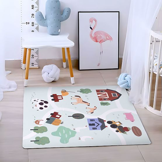 Duża piankowa mata EVA dla dzieci Farma 90,5x90,5 cm 21 szt. ECOTOYS