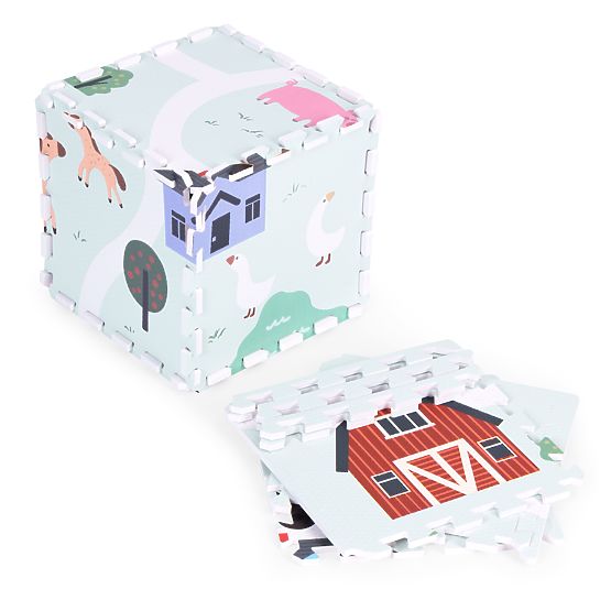 Duża piankowa mata EVA dla dzieci Farma 90,5x90,5 cm 21 szt. ECOTOYS