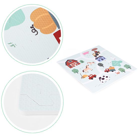 Duża piankowa mata EVA dla dzieci Farma 90,5x90,5 cm 21 szt. ECOTOYS