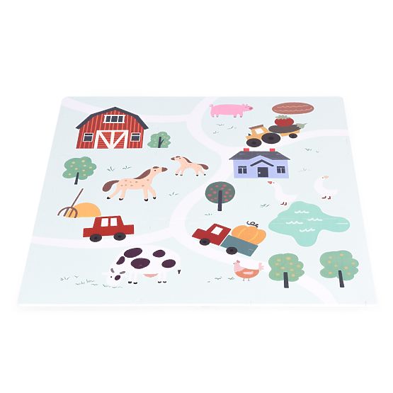 Duża piankowa mata EVA dla dzieci Farma 90,5x90,5 cm 21 szt. ECOTOYS