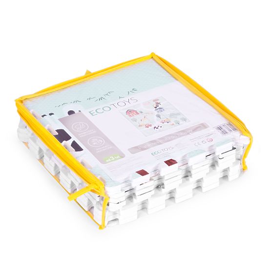 Duża piankowa mata EVA dla dzieci Farma 90,5x90,5 cm 21 szt. ECOTOYS