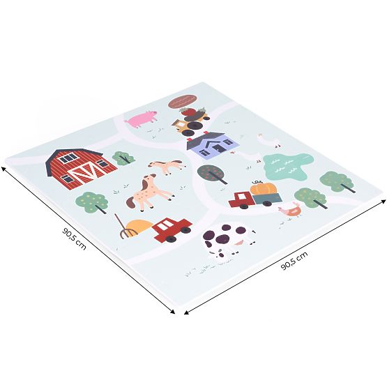 Duża piankowa mata EVA dla dzieci Farma 90,5x90,5 cm 21 szt. ECOTOYS