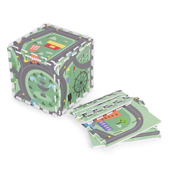 Duża piankowa mata EVA dla dzieci Miasto 90,5x90,5 cm 21 szt. ECOTOYS