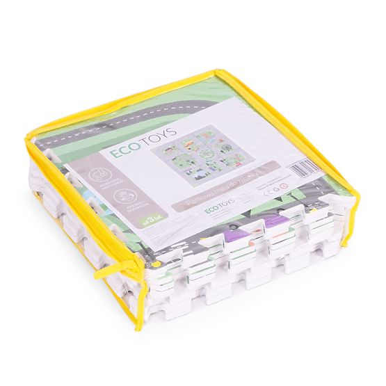 Duża piankowa mata EVA dla dzieci Miasto 90,5x90,5 cm 21 szt. ECOTOYS