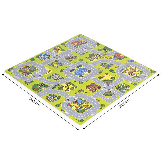 Duża piankowa mata EVA dla dzieci Miasto 90,5x90,5 cm 21 sztuk ECOTOYS