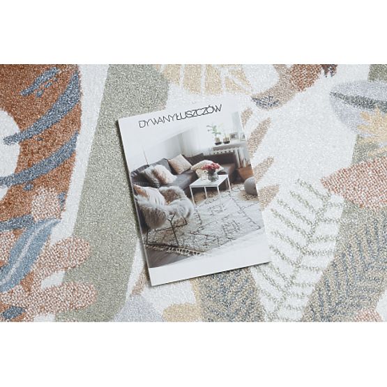 Dywan BONO 8426 okrągły Jungle, dzikie zwierzęta kremowy / ciemnozłoty