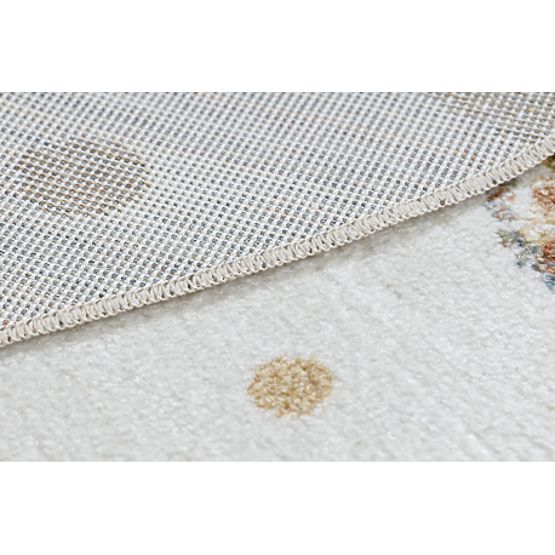 Dywan BONO 9614 okrągły Miś, baloniki kremowy / jasnoszary