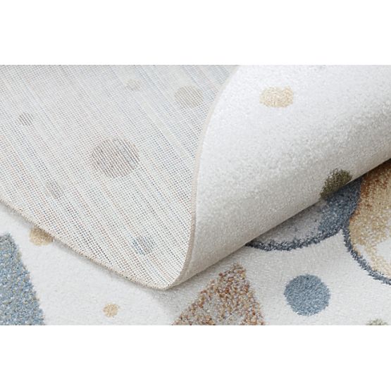 Dywan BONO 9614 okrągły Miś, baloniki kremowy / jasnoszary