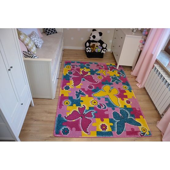 Dywan dla dzieci Kids Butterfly różowy