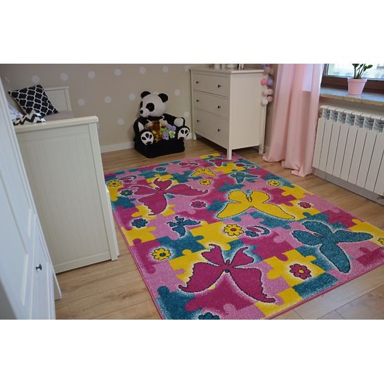 Dywan dla dzieci Kids Butterfly różowy