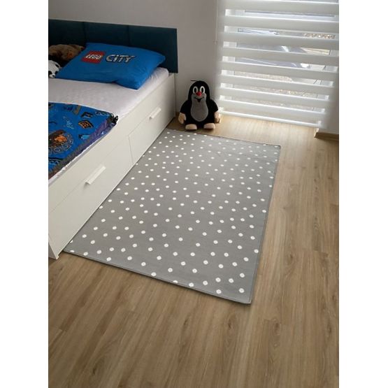 Dywan dziecięcy Kropki - szary