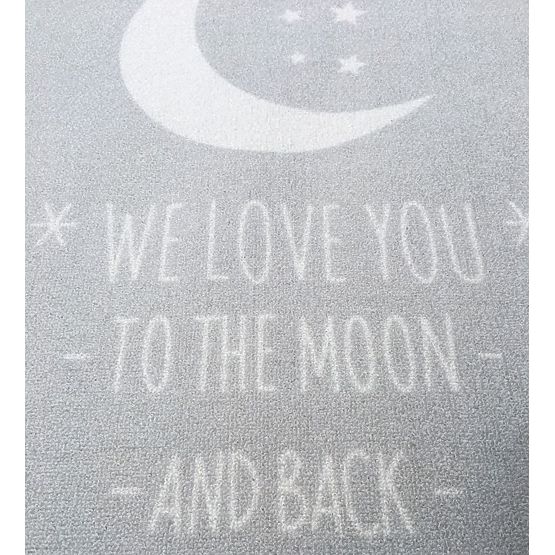 Dywan dziecięcy LOVE YOU MOON srebrno-szary/biały