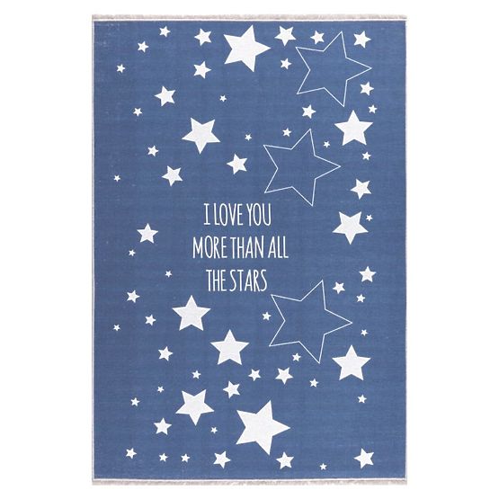 Dywan dziecięcy LOVE YOU STARS granatowy/biały