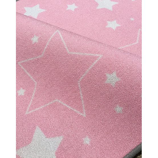 Dywan dziecięcy LOVE YOU STARS różowy / biały