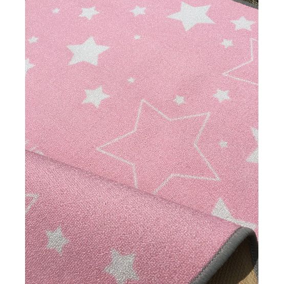 Dywan dziecięcy LOVE YOU STARS różowy / biały