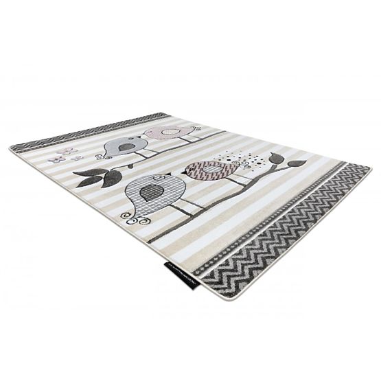 Dywan dziecięcy PETIT - Ptaki - beżowo-biały