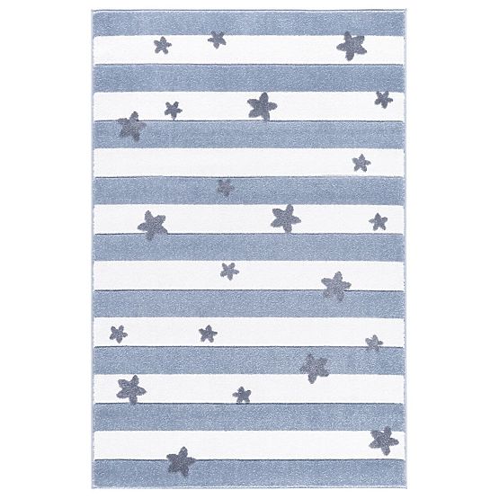 Dywan dziecięcy STARS STRIPES niebiesko-biały