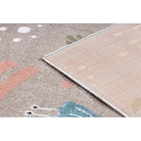 Dywan FUN Sweety dla dzieci, jednorożec, tęcza beżowa