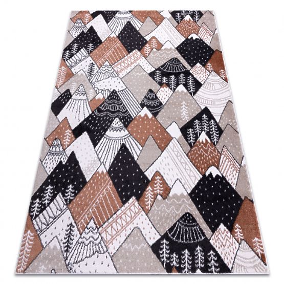 Dywan FUN Tops dla dzieci, góry, kremowy