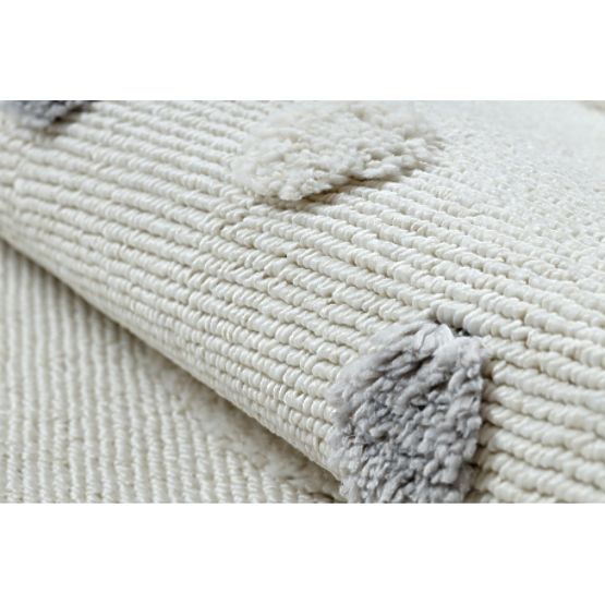 Dywan okrągły YOYO EY78 biały / beżowy - Chmura, Tęcza, kropki dla dzieci, strukturalny, sensoryczny