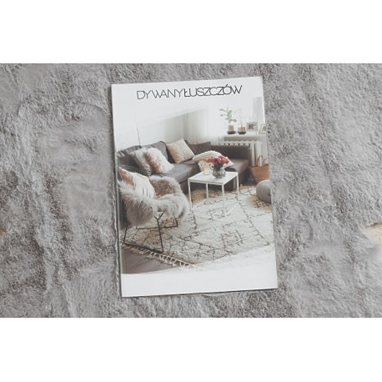 Dywan prany SHAPE 3106 Kwiat Shaggy - szary pluszowy, antypoślizgowy