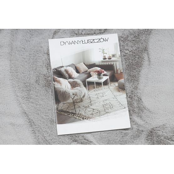 Dywan prany SHAPE 3146 Miś Shaggy - szary pluszowy, antypoślizgowy