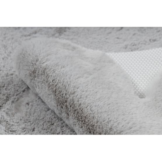 Dywan prany SHAPE 3146 Miś Shaggy - szary pluszowy, antypoślizgowy