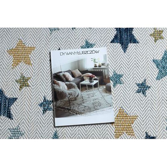 Dywan SISAL COOPER Gwiazdy 22260 ecru / ciemnoniebieski