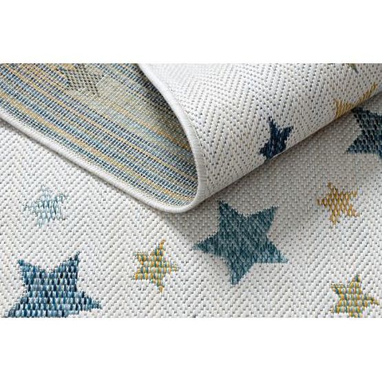 Dywan SISAL COOPER Gwiazdy 22260 ecru / ciemnoniebieski