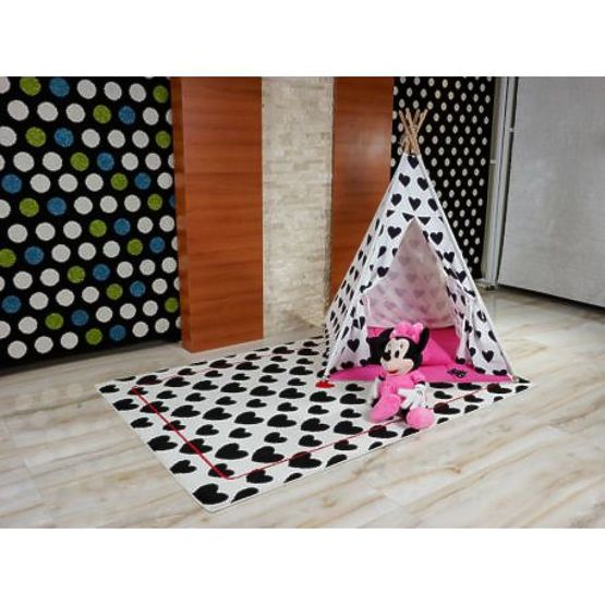 Dywan SKETCH - F755 kremowy/czarny - serce