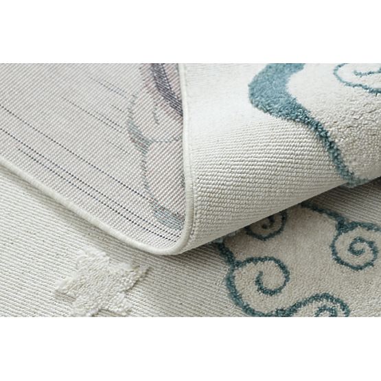 Dywan YOYO GD49 biały / szary - Jednorożec dla dzieci, strukturalny, sensoryczne Frędzle