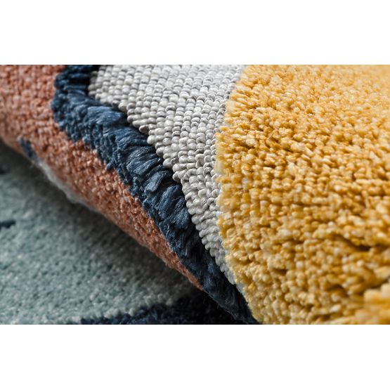 Dywan YOYO GD52 szaro / żółty - gwiazdy, chmury, patchwork dla dzieci, strukturalny, sensoryczny Frę