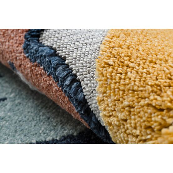 Dywan YOYO GD52 szaro / żółty - gwiazdy, chmury, patchwork dla dzieci, strukturalny, sensoryczny Frę