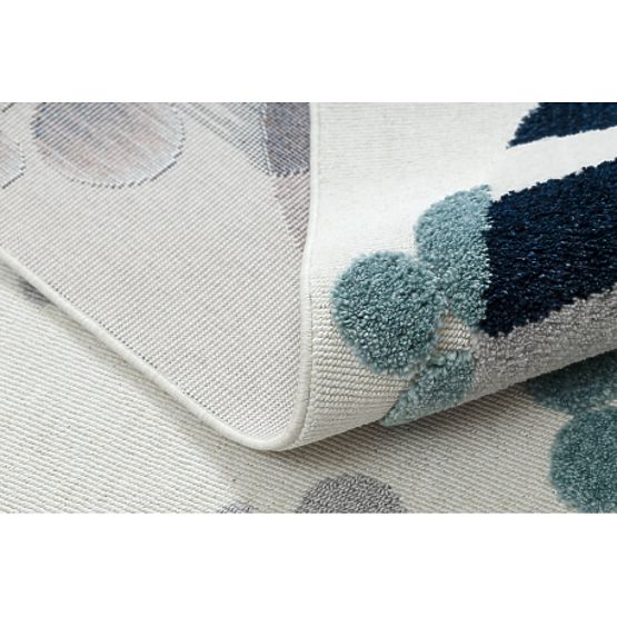 Dywan YOYO GD59 biały / szary - Kotek dla dzieci, strukturalny, sensoryczny z frędzlami