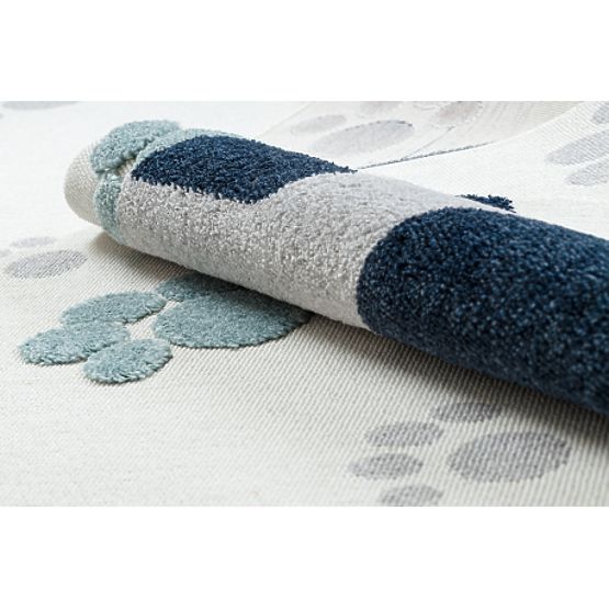 Dywan YOYO GD59 biały / szary - Kotek dla dzieci, strukturalny, sensoryczny z frędzlami