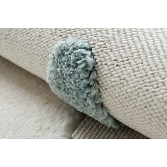 Dywan YOYO GD63 biały / ciemnoniebieski - Chmura, krople dla dzieci, strukturalny, sensoryczny Frędz