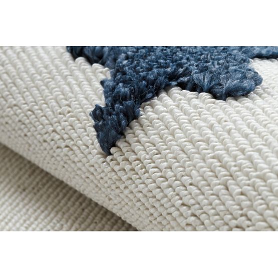 Dywan YOYO GD75 biały / szary - gwiazdy, koła dla dzieci, strukturalny, sensoryczny Frędzle