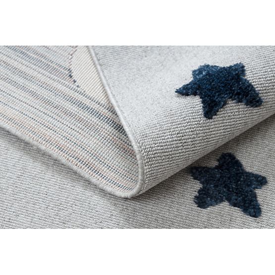 Dywan YOYO GD75 szaro / białe - gwiazdy, koła dla dzieci, strukturalny, sensoryczny Frędzle